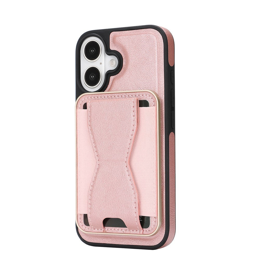 iPhone 17 EIDERWOOD Konstläder Bakside Skal m. Korthållare & Stativfunktion - MagSafe Kompatibel - Rosa