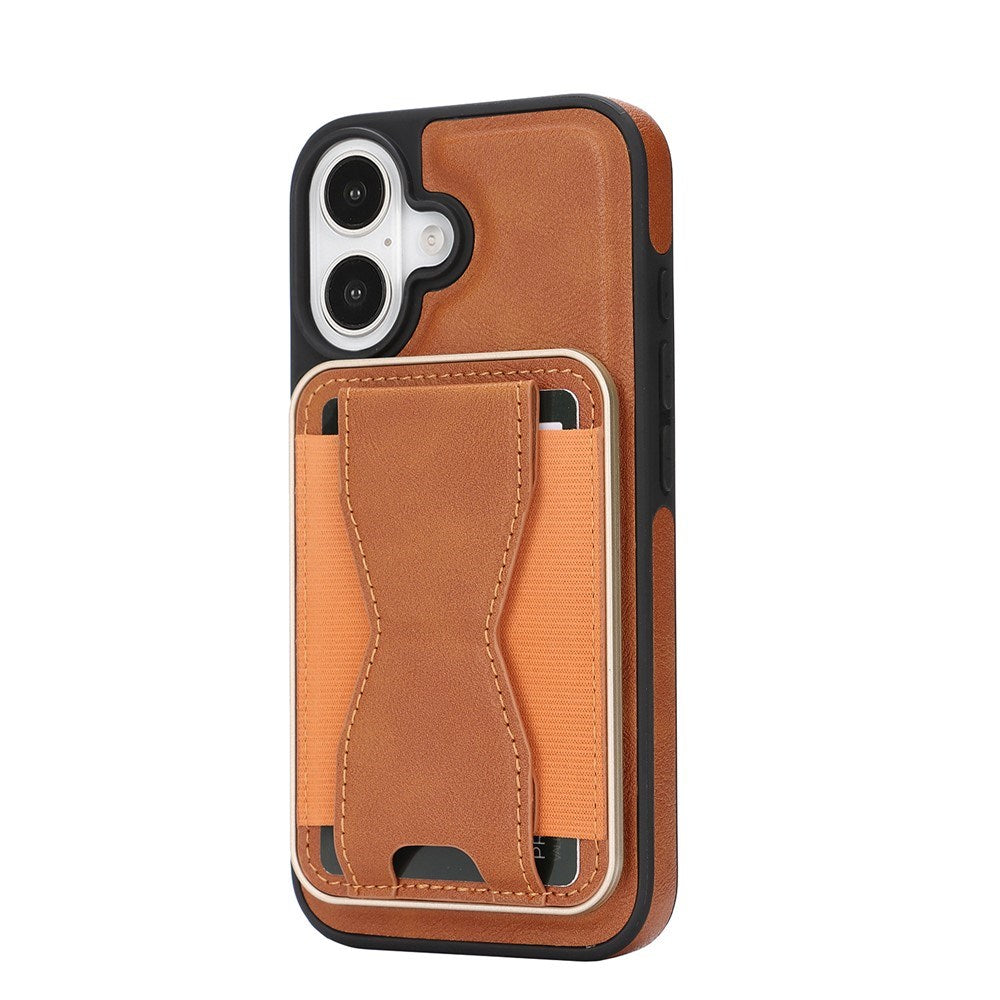 iPhone 17 EIDERWOOD Konstläder Bakside Skal m. Korthållare & Stativfunktion - MagSafe Kompatibel - Brun