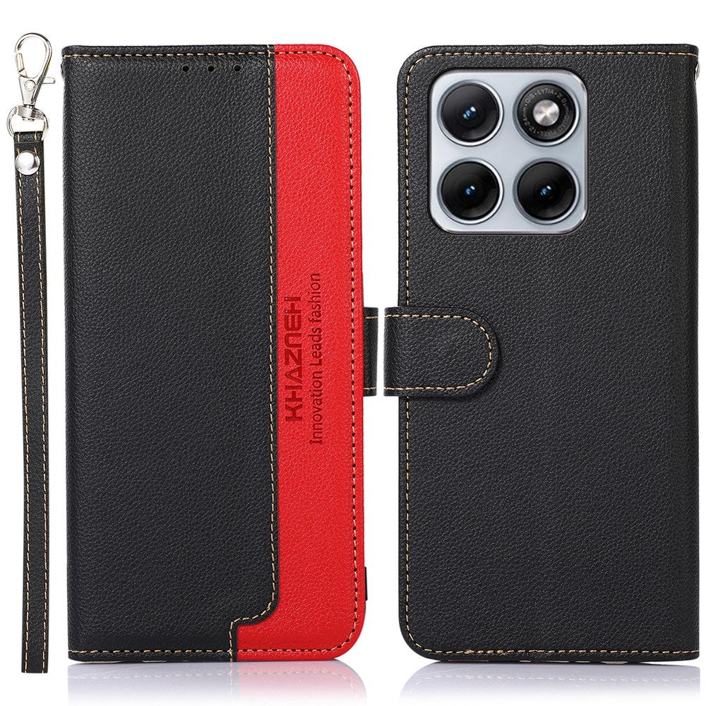 Motorola Edge 70 Fusion EIDERWOOD Konstläder Fodral med Rem – Svart