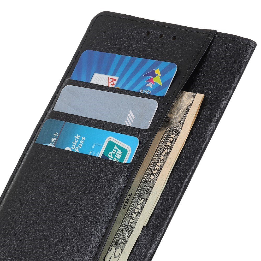 Motorola Edge 70 Fusion EIDERWOOD Konstläder Fodral m. Korthållare & Ställfunktion – Svart