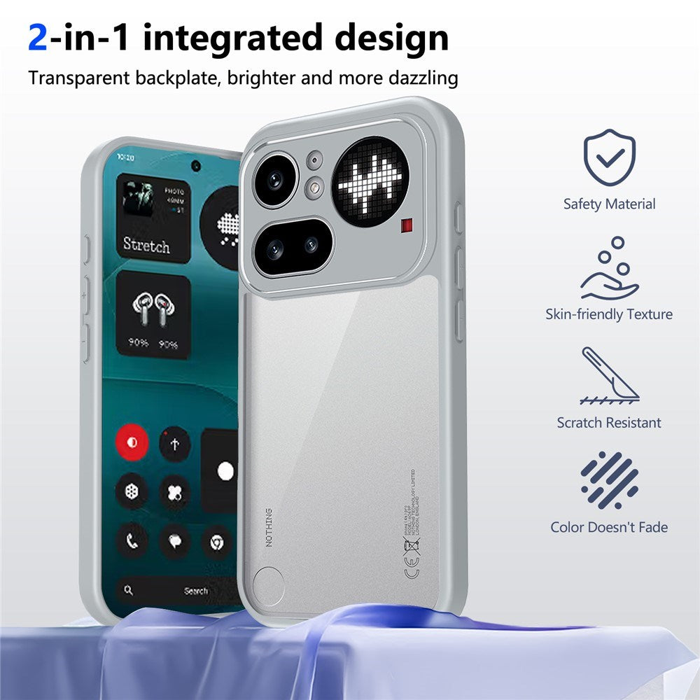 Nothing Phone (4a) Pro Hybrid Mobil Skal - Genomskinlig / Grå