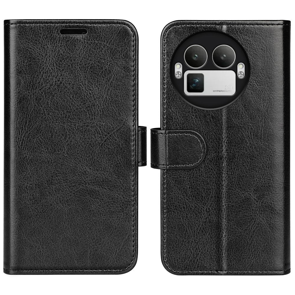 Realme GT 8 Pro EIDERWOOD Konstläder Fodral m. Kortfack & Stativfunktion - Svart