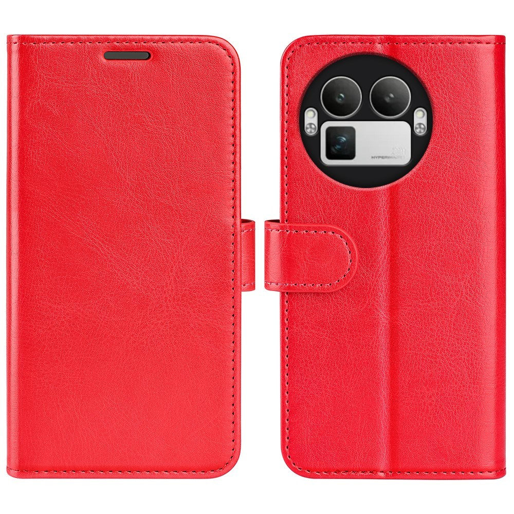 Realme GT 8 Pro EIDERWOOD Konstläder Fodral m. Kortfack & Stativfunktion - Röd