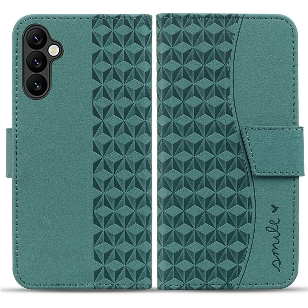 Samsung Galaxy A57 EIDERWOOD Fodral med Tryck - Korthållare & Rem - Grön