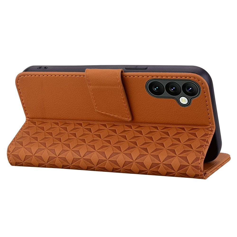 Samsung Galaxy A57 EIDERWOOD Fodral med Tryck - Korthållare & Rem - Brun