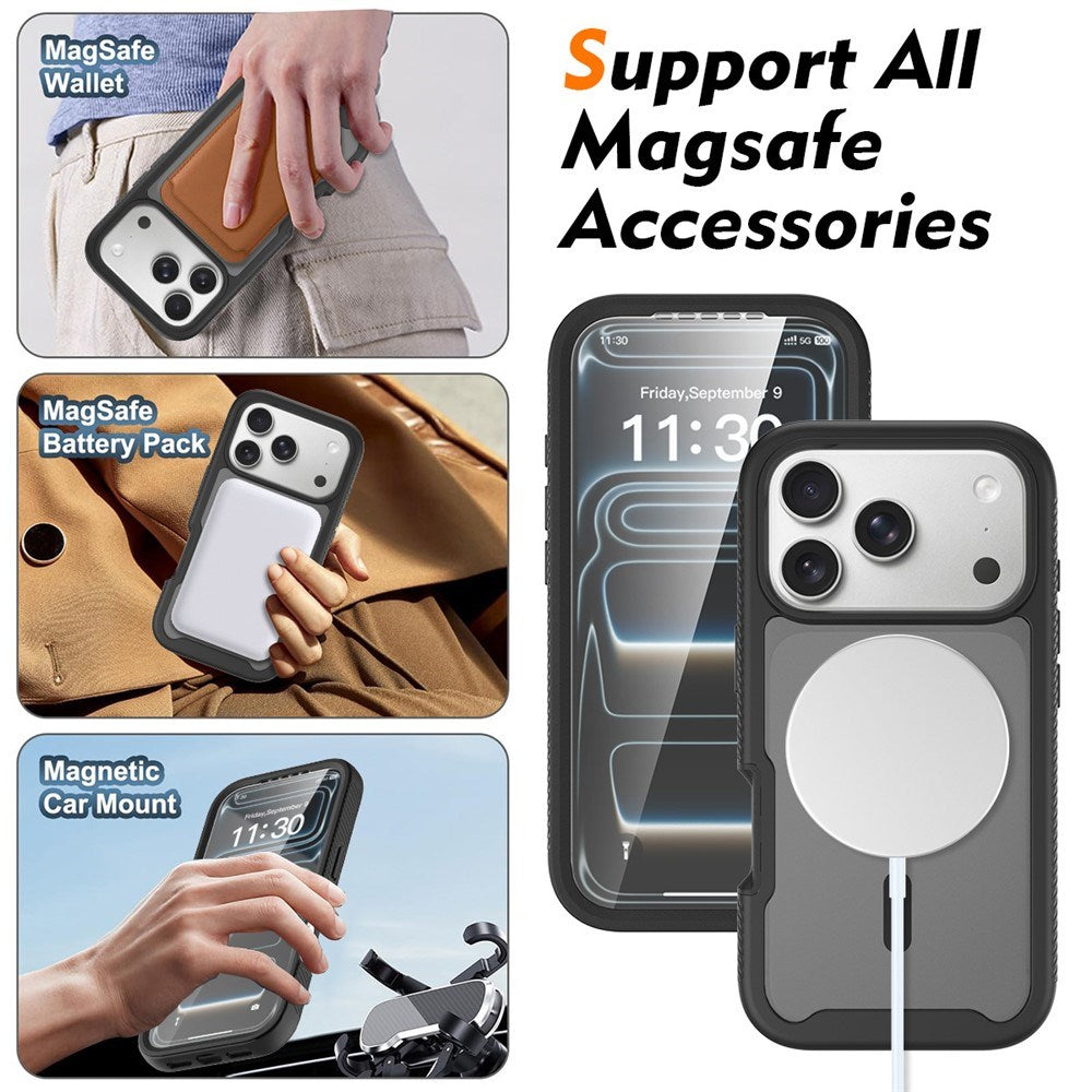 iPhone 18 Pro / 17 Pro EIDERWOOD 2-i-1 Matt Hybrid Plast Skal m. Skärmskyddsfilm - MagSafe Kompatibel - Svart
