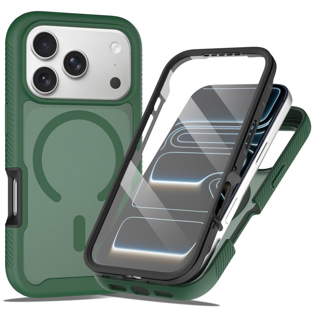iPhone 18 Pro / 17 Pro EIDERWOOD 2-i-1 Matt Hybrid Plast Skal m. Skärmskyddsfilm - MagSafe Kompatibel - Grön