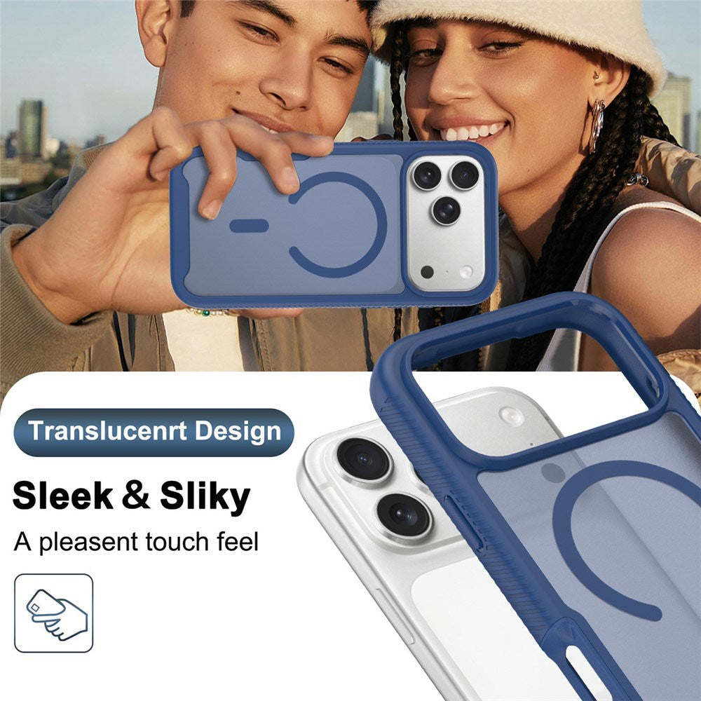 iPhone 18 Pro Max / 17 Pro Max EIDERWOOD 2-i-1 Matt Hybrid Plast Skal m. Skärmskyddsfilm - MagSafe Kompatibel - Blå