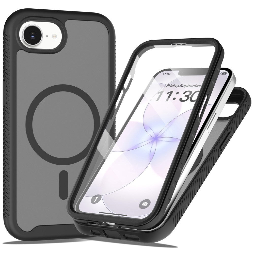iPhone 17e / 16e EIDERWOOD Matt Hybrid Skal med Skärmskyddsram - Svart