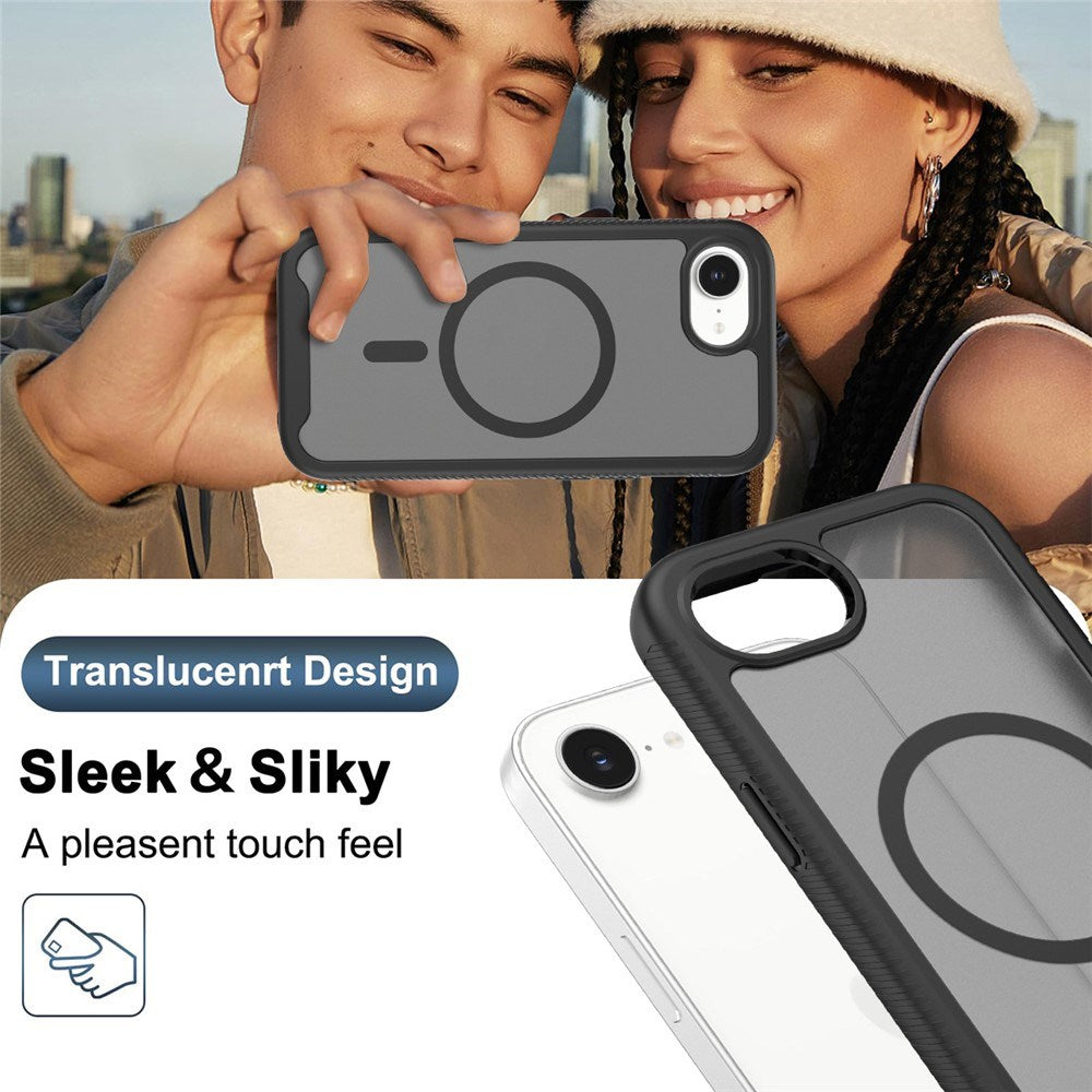 iPhone 17e / 16e EIDERWOOD Matt Hybrid Skal med Skärmskyddsram - Svart