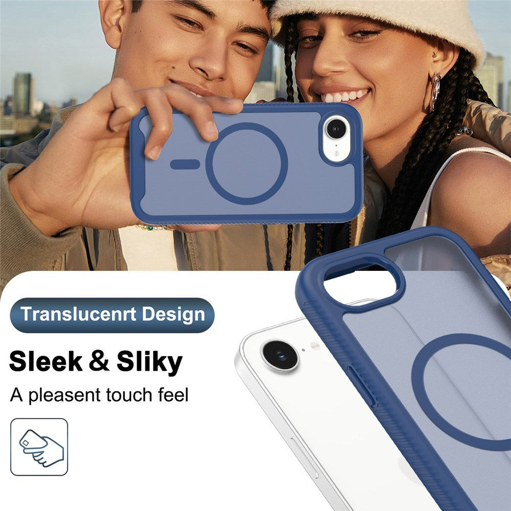 iPhone 17e / 16e EIDERWOOD Matt Hybrid Skal med Skärmskyddsram - Blå