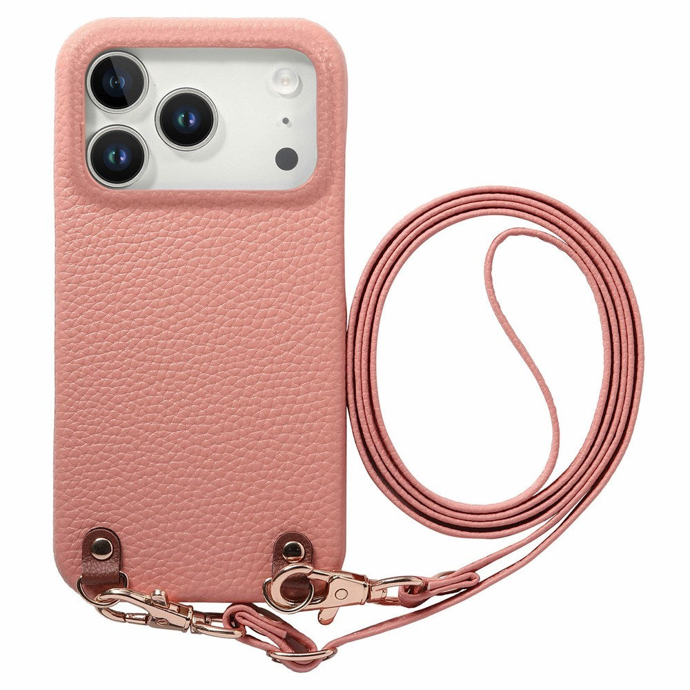 iPhone 17 Pro EIDERWOOD Konstläder Bakside Skal m. Rem - Rosa