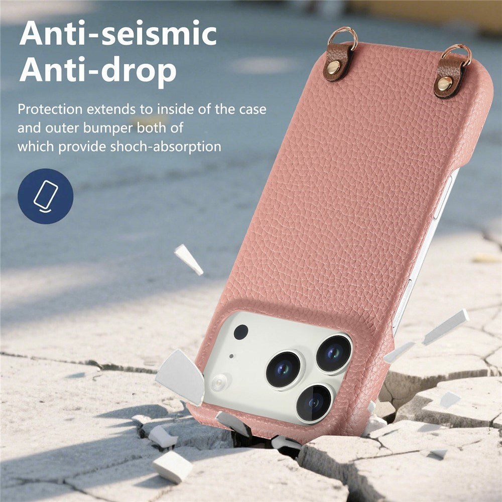 iPhone 17 Pro EIDERWOOD Konstläder Bakside Skal m. Rem - Rosa