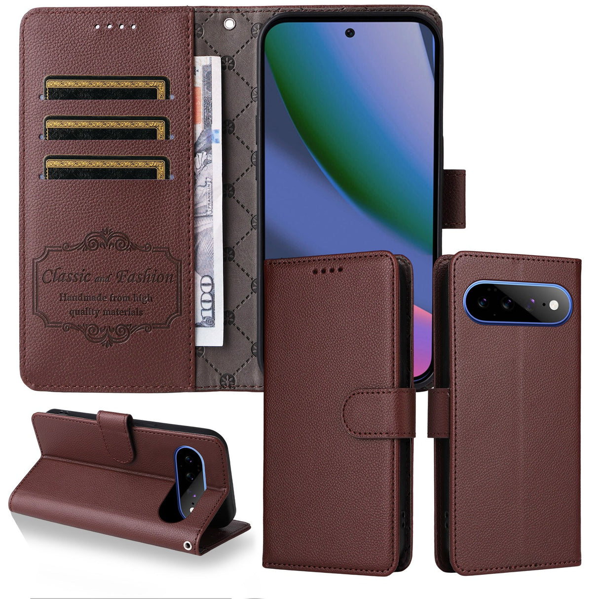 EIDERWOOD Google Pixel 11 Pro XL Fodral - Korthållare & Handledsrem - Brun