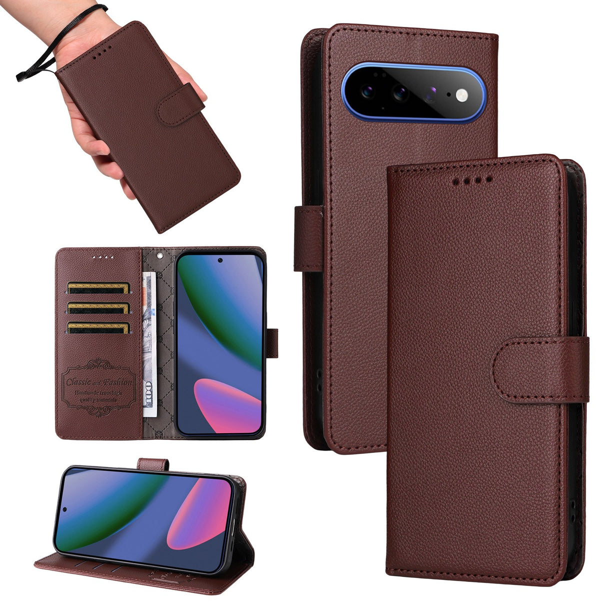 EIDERWOOD Google Pixel 11 Pro XL Fodral - Korthållare & Handledsrem - Brun