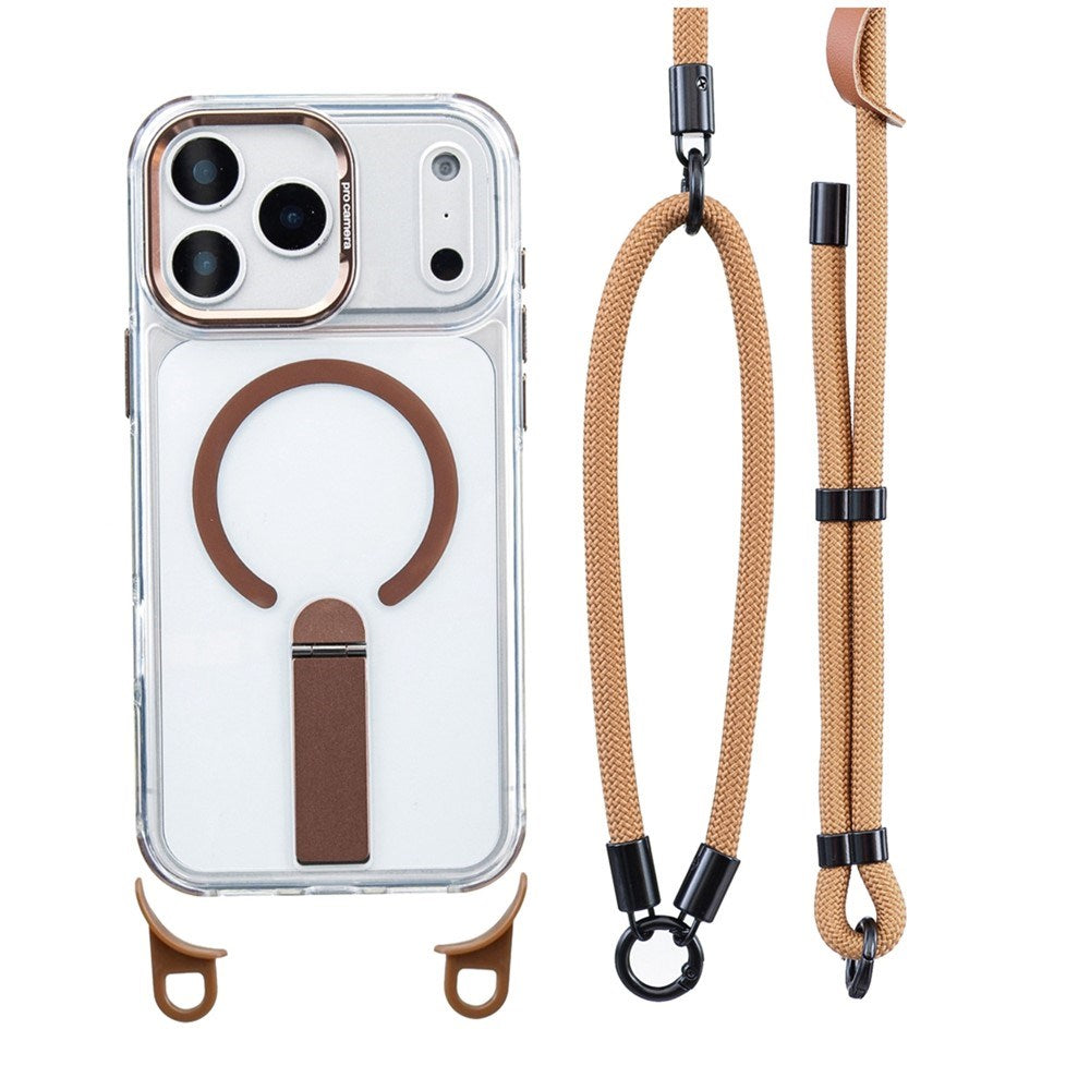 iPhone 17 Pro EIDERWOOD Skal med Stativfunktion & Axel- / Handledsrem - MagSafe Kompatibel - Guld