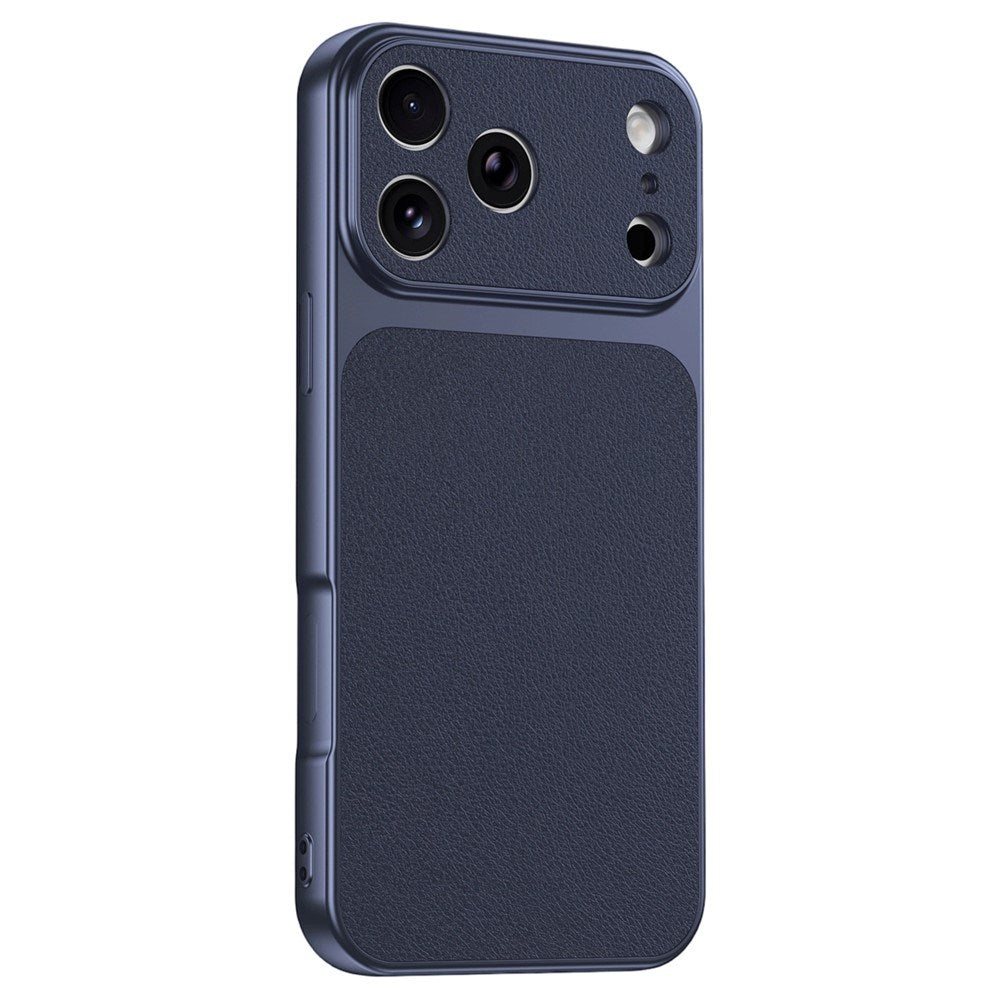 iPhone 17 Pro Max EIDERWOOD Hybrid Bakskal med Konstläder - Blå