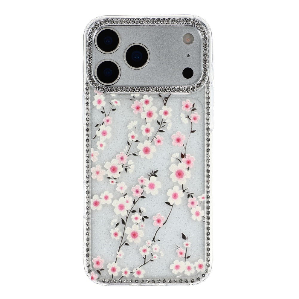 iPhone 17 Pro Max EIDERWOOD Hybridskal med Strass & Blommönster - Genomskinlig / Körsbärsblommor
