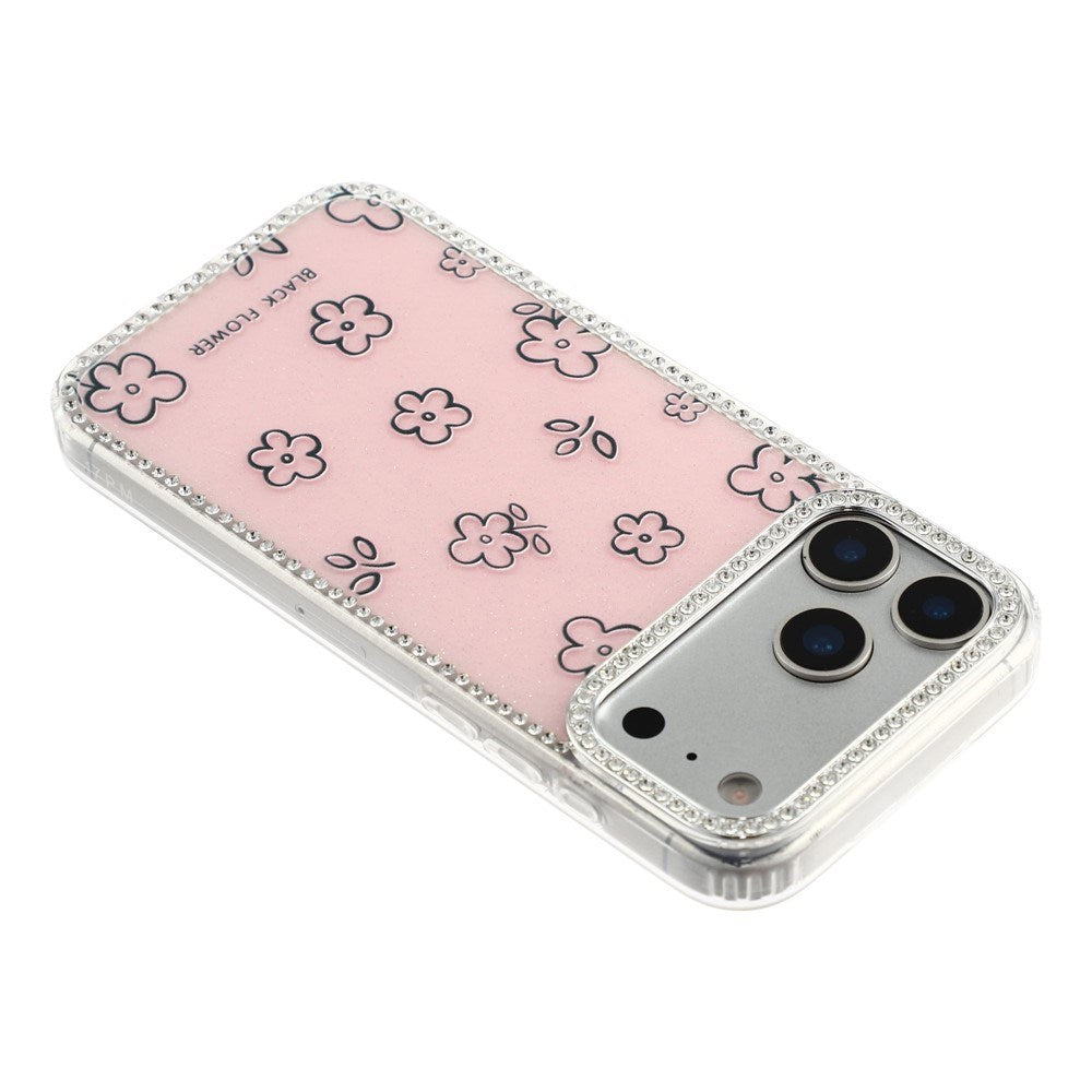 iPhone 17 Pro Max EIDERWOOD Hybridskal med Strass & Blommönster - Rosa / Blommor