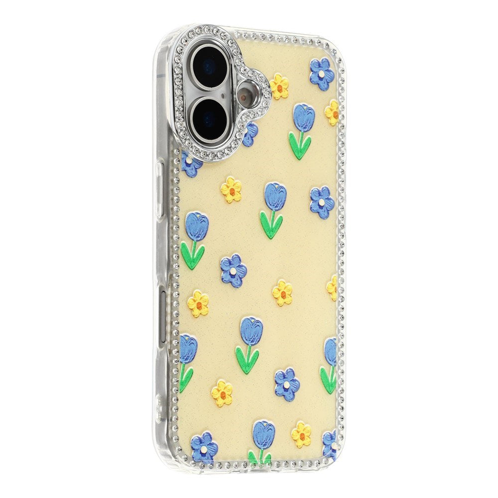 iPhone 17 EIDERWOOD Hybridskal med Strass & Blommönster - Gul / Tulpaner