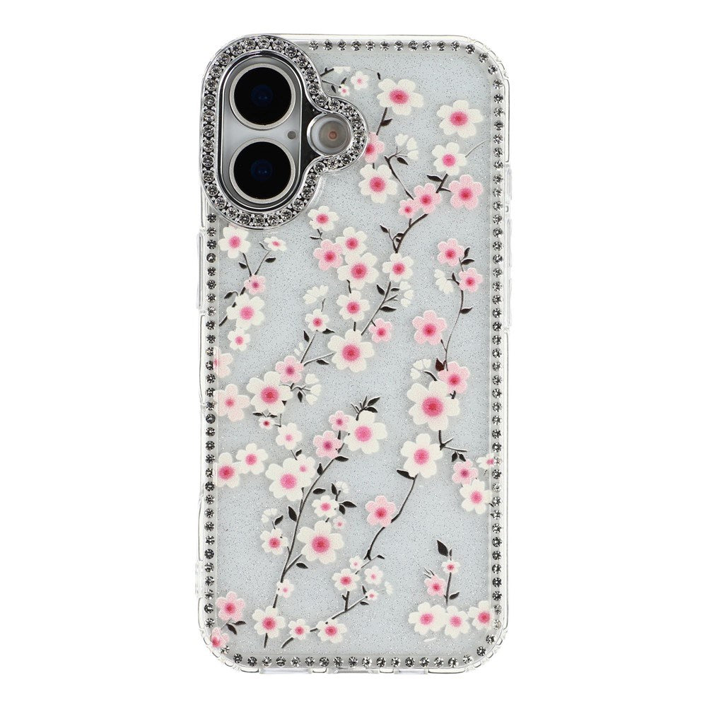 iPhone 17 EIDERWOOD Hybridskal med Strass & Blommönster - Genomskinlig / Körsbärsblommor