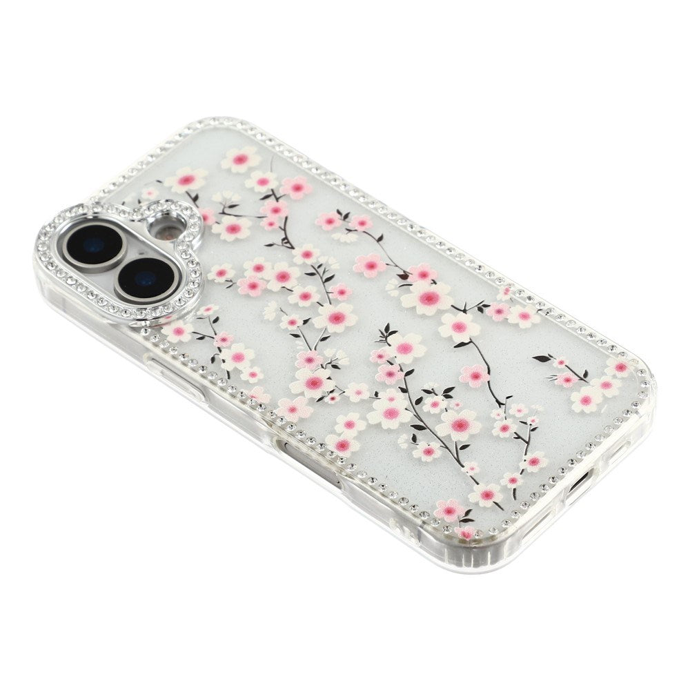 iPhone 17 EIDERWOOD Hybridskal med Strass & Blommönster - Genomskinlig / Körsbärsblommor