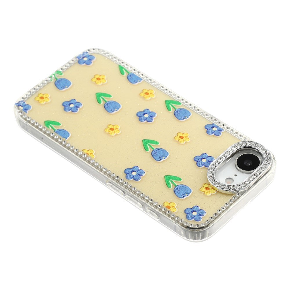 iPhone 17e / 16e EIDERWOOD Hybridskal med Strass & Blommönster - Gul / Tulpaner