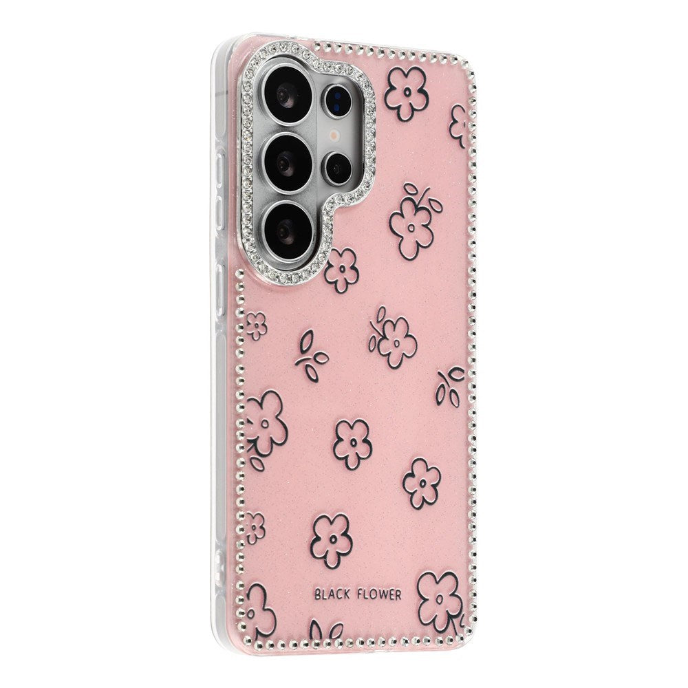 Samsung Galaxy S26 Ultra EIDERWOOD Hybridskal med Strass & Blommönster - Rosa / Blommor