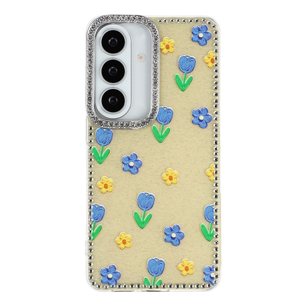 Samsung Galaxy S26 EIDERWOOD Hybridskal med Strass & Blommönster - Gul / Tulpaner