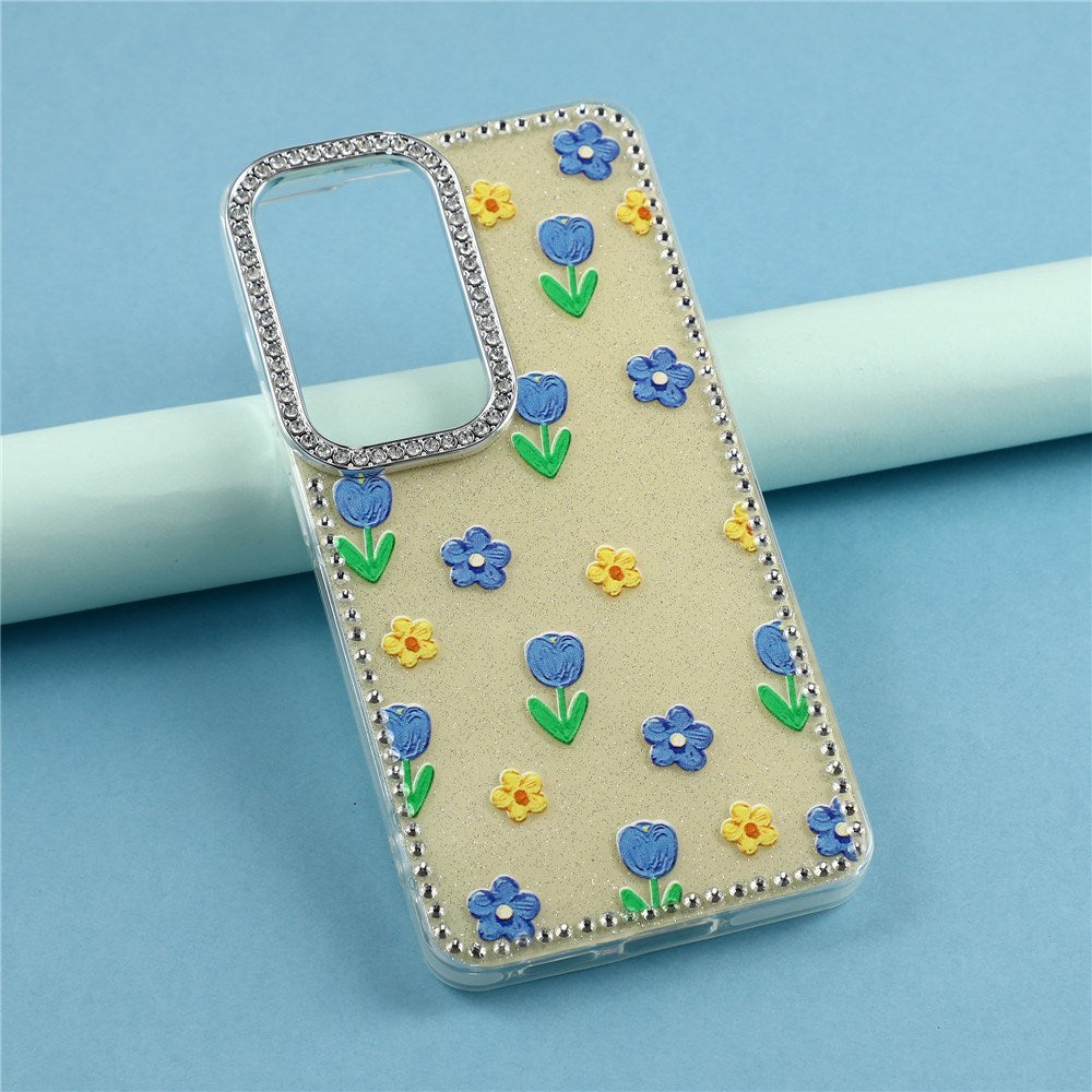 Samsung Galaxy S26 EIDERWOOD Hybridskal med Strass & Blommönster - Gul / Tulpaner