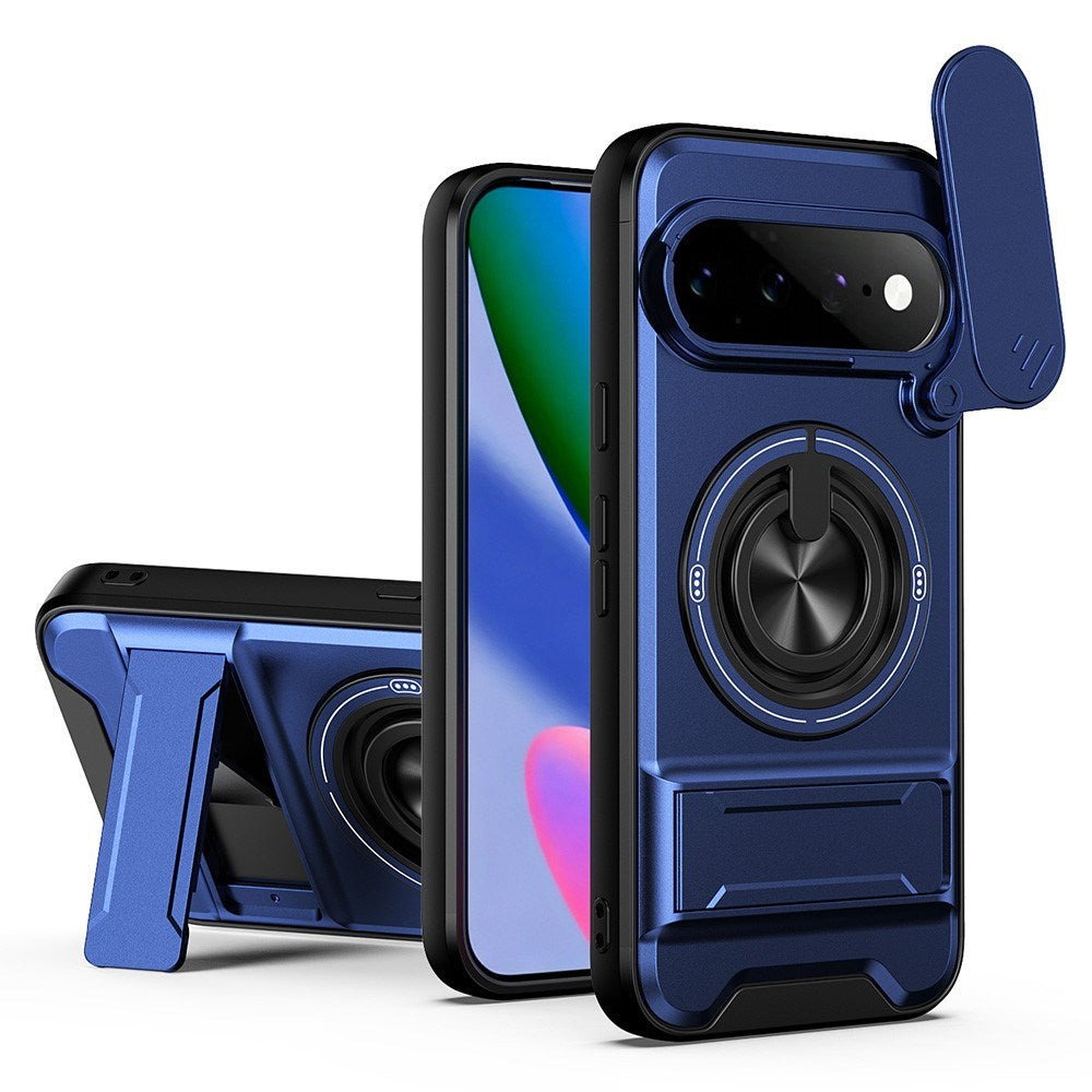 Google Pixel 11 / 11 Pro EIDERWOOD Hybrid Hantverkar Skal m. Kickstand & Cam Slider - MagSafe Kompatibel - Blå
