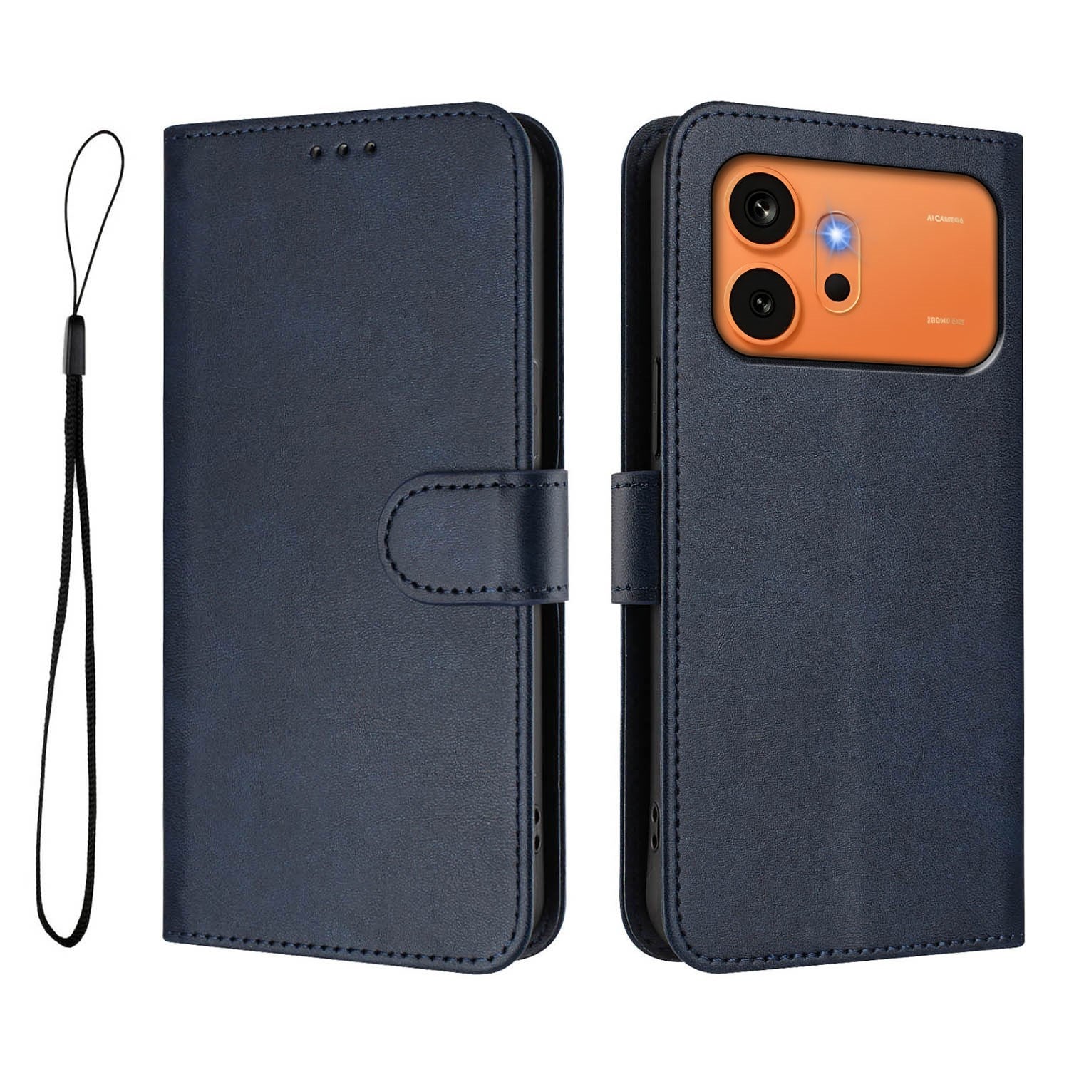 Honor 600 / 600 Pro EIDERWOOD Konstläder Fodral m. Rem - Blå