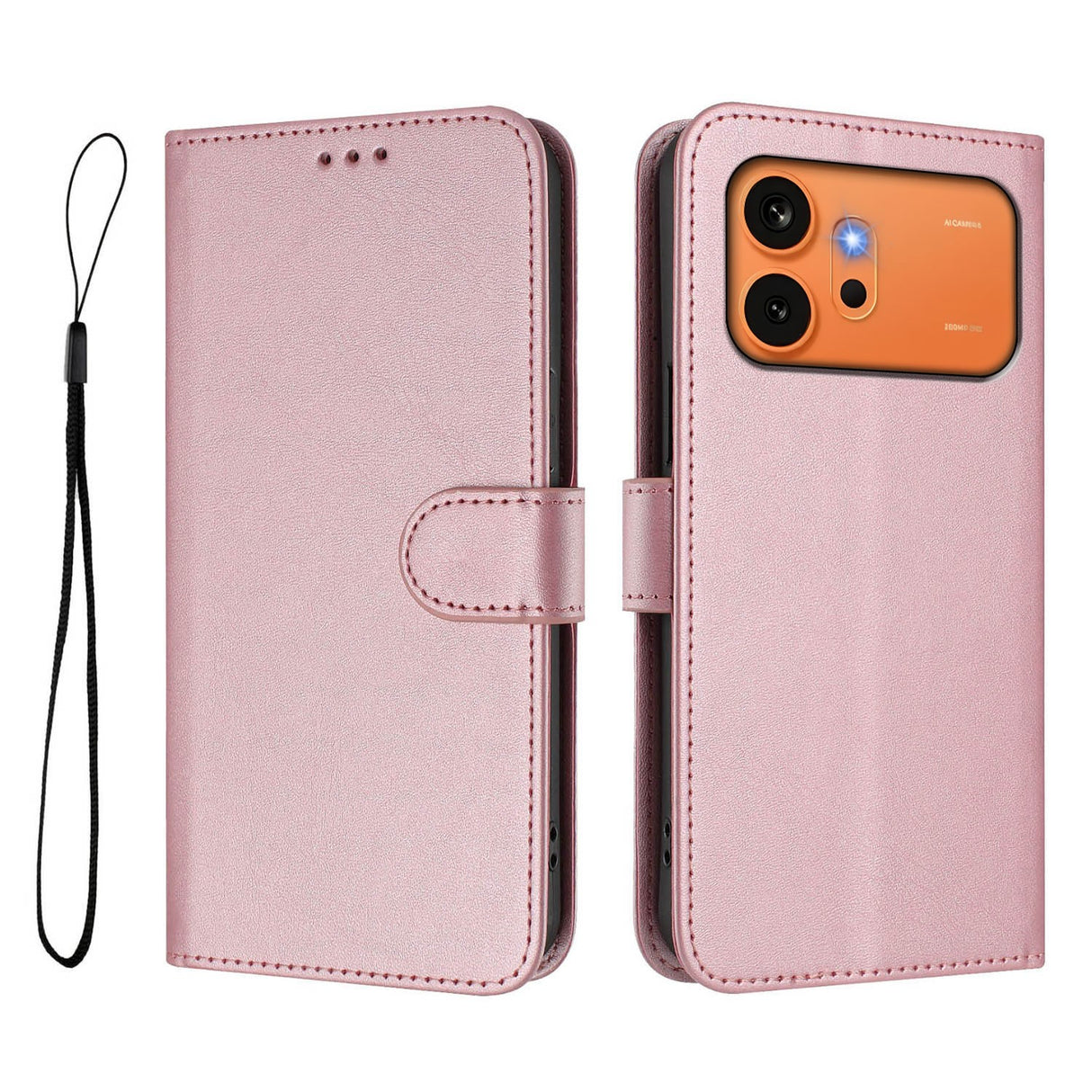 Honor 600 / 600 Pro EIDERWOOD Konstläder Fodral m. Rem - Rosa