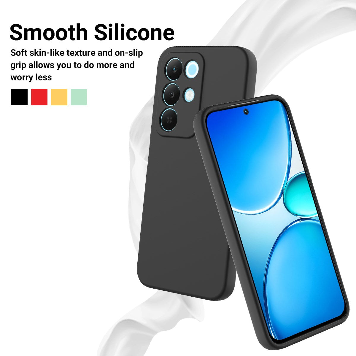 Realme C100 EIDERWOOD Silikon Skal m. Rem - Svart