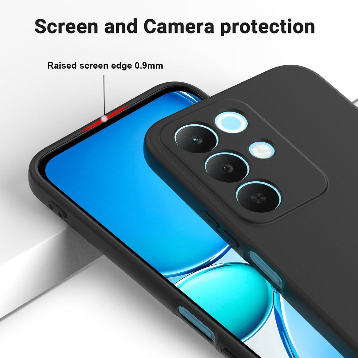 Realme C100 EIDERWOOD Silikon Skal m. Rem - Svart