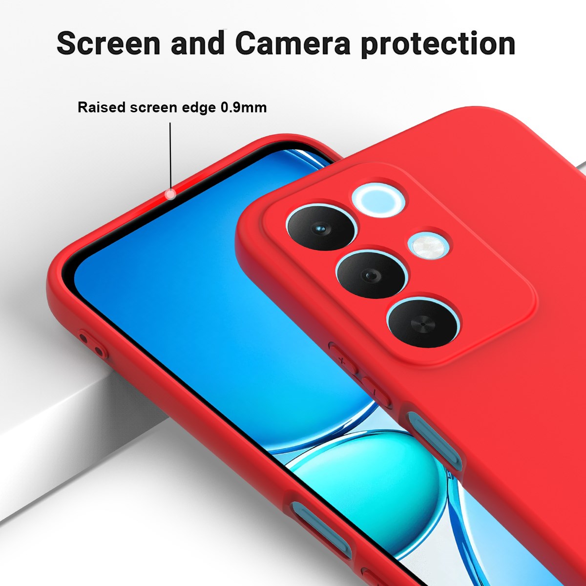 Realme C100 EIDERWOOD Silikon Skal m. Rem - Röd