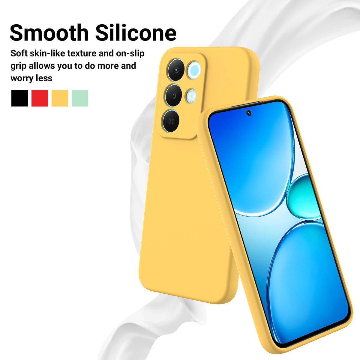 Realme C100 EIDERWOOD Silikon Skal m. Rem - Gul