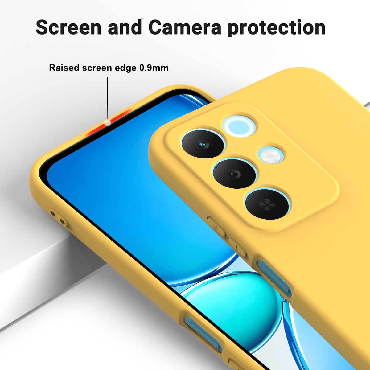 Realme C100 EIDERWOOD Silikon Skal m. Rem - Gul