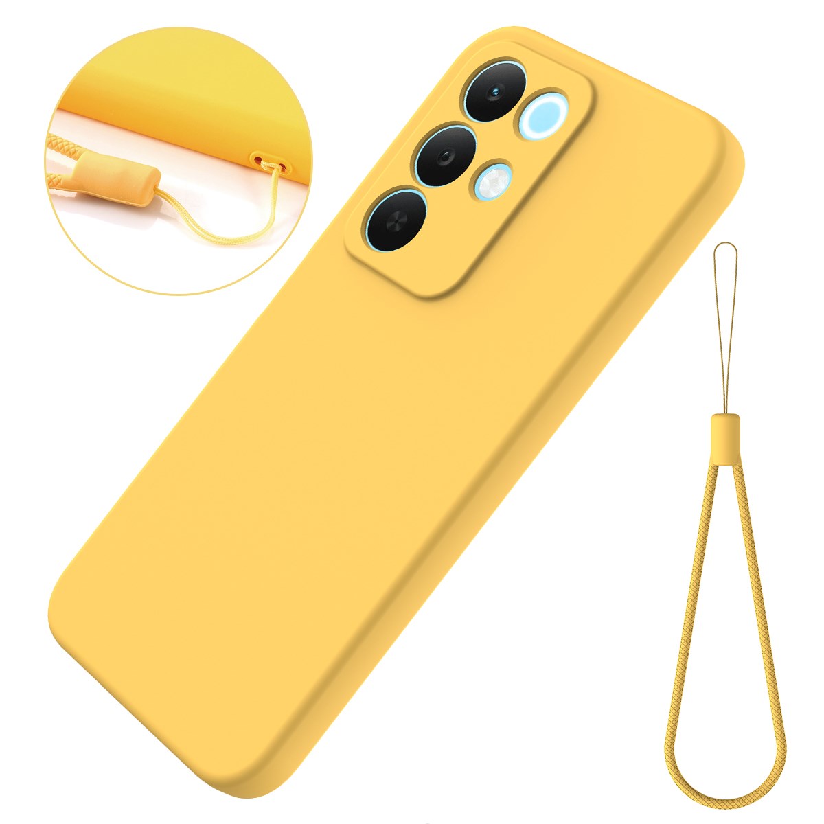 Realme C100 EIDERWOOD Silikon Skal m. Rem - Gul