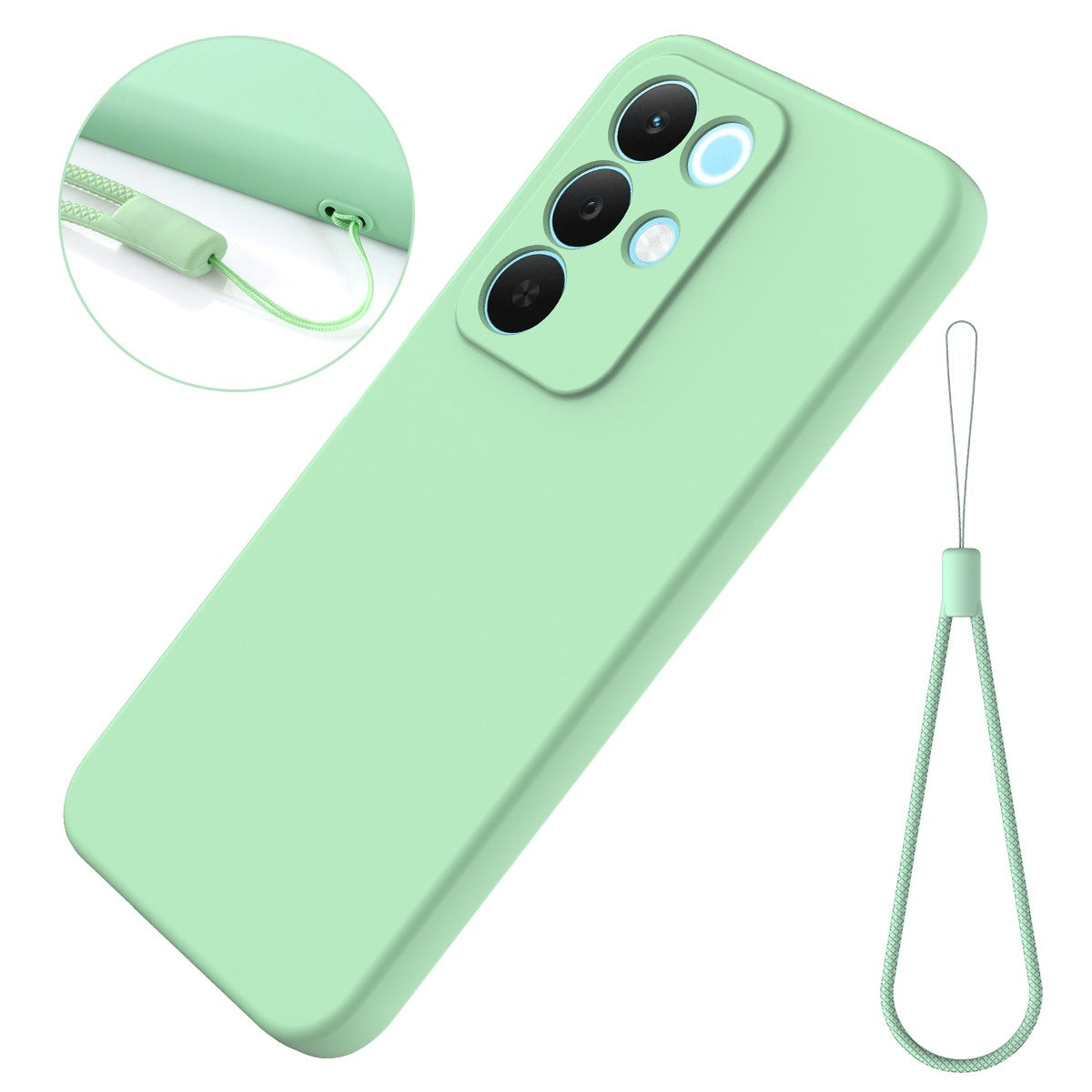 Realme C100 EIDERWOOD Silikon Skal m. Rem - Grön