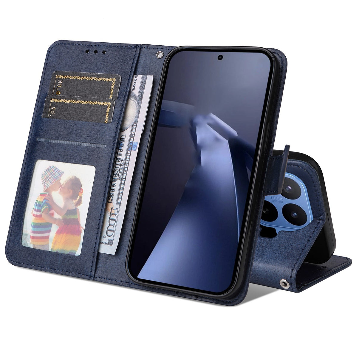Xiaomi 17T Pro EIDERWOOD Konstläder Fodral m. Rem - Blå