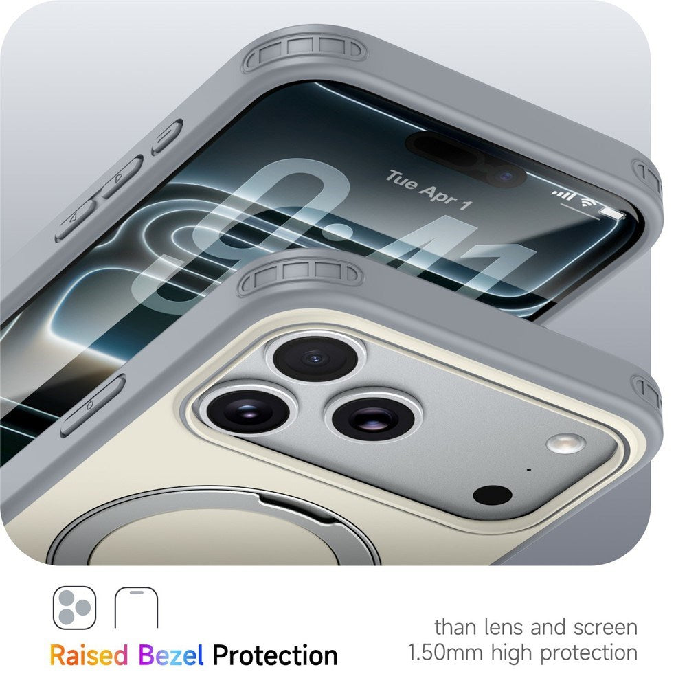 iPhone 18 Pro / 17 Pro EIDERWOOD Hybrid Plast Skal m. Roterbart Kickstand - MagSafe Kompatibel - Vit