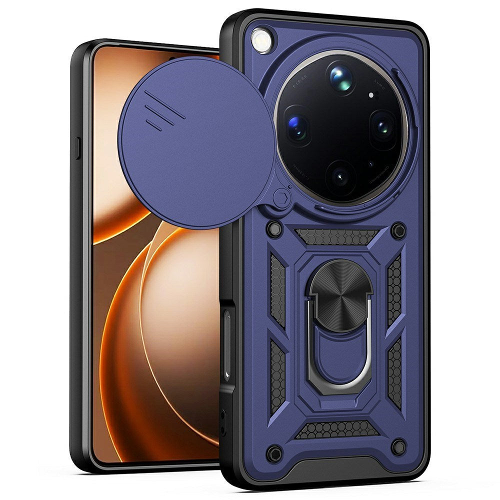 OPPO Find X9 Ultra EIDERWOOD Hantverkare Skal med 360° Roterbar Camslider & Kickstand - Svart / Blå
