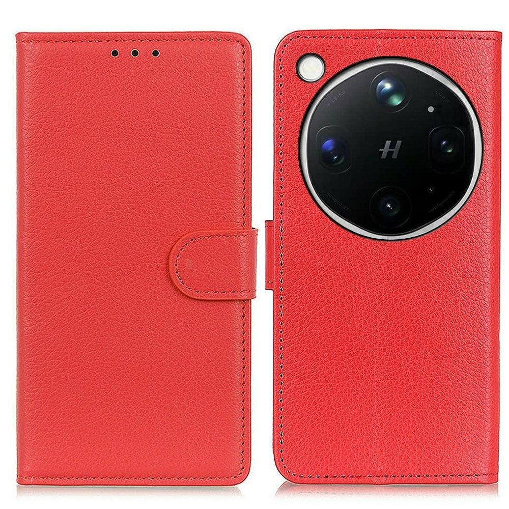 OPPO Find X9 Ultra EIDERWOOD Konstläder Fodral m. Korthållare & Stativfunktion - Röd