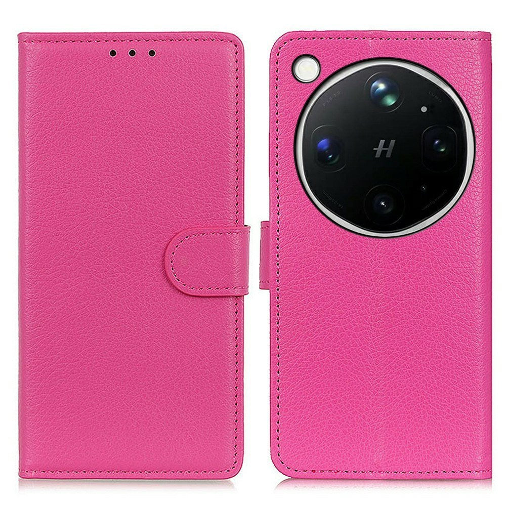 OPPO Find X9 Ultra EIDERWOOD Konstläder Fodral m. Korthållare & Stativfunktion - Rosa