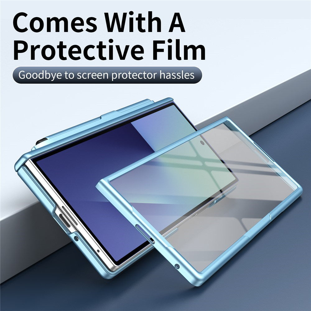 Samsung Galaxy Z Fold8 Hård Plast Skal m. Skärmskydd & Ställfunktion - Ljusblå