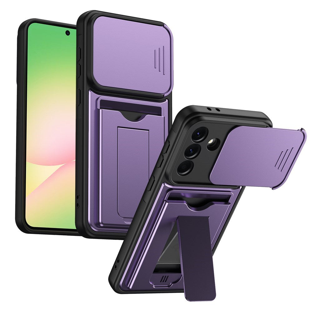 Samsung Galaxy A27 EIDERWOOD Hybrid Hantverkar Skal m. Korthållare & Cam Slider - Lila