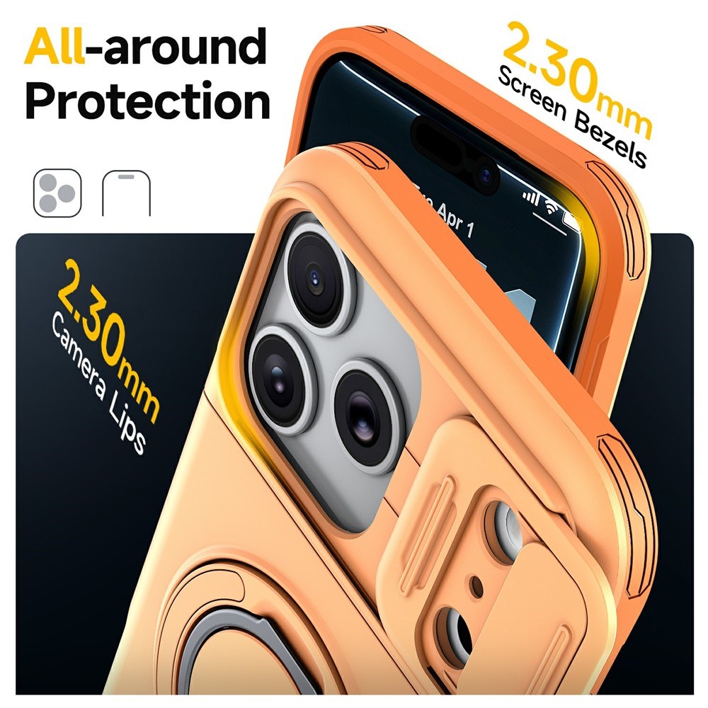 iPhone 18 Pro / 17 Pro EIDERWOOD Hybrid Hantverkar Skal m. Korthållare & Cam Slider - MagSafe Kompatibel - Orange