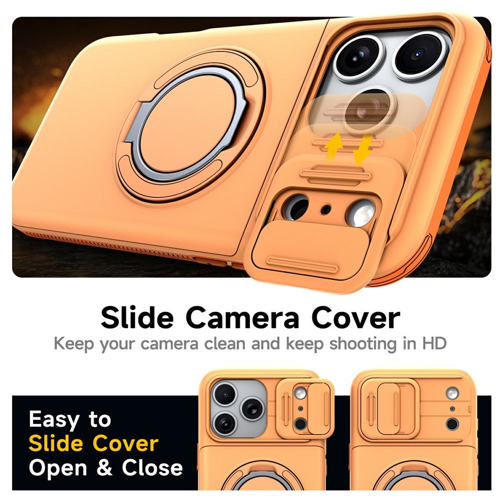 iPhone 18 Pro / 17 Pro EIDERWOOD Hybrid Hantverkar Skal m. Korthållare & Cam Slider - MagSafe Kompatibel - Orange