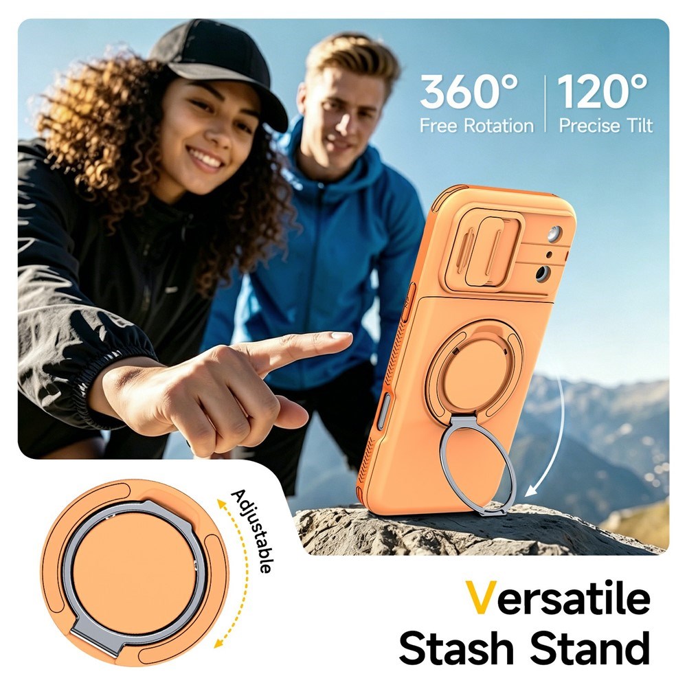 iPhone 18 Pro / 17 Pro EIDERWOOD Hybrid Hantverkar Skal m. Korthållare & Cam Slider - MagSafe Kompatibel - Orange